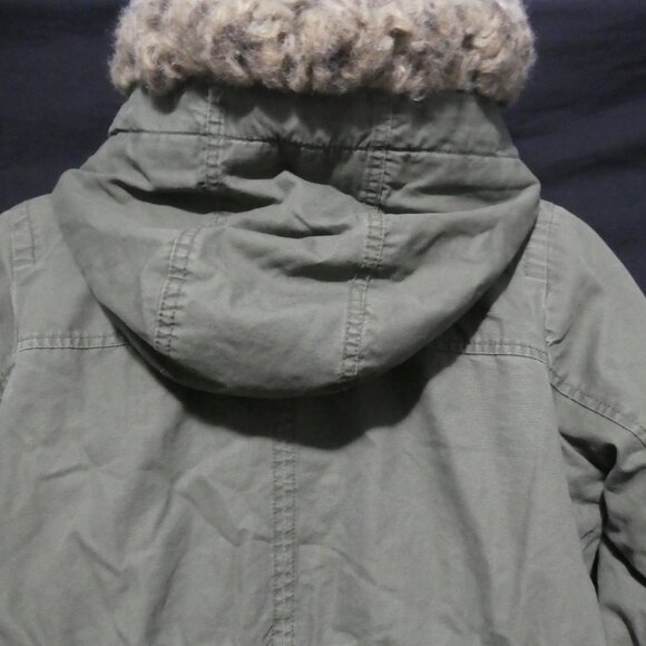 GAP KIDS | xl - extra large regular | Hooded Olive Green Sherpa Lined Parka - Picture 13 of 16
